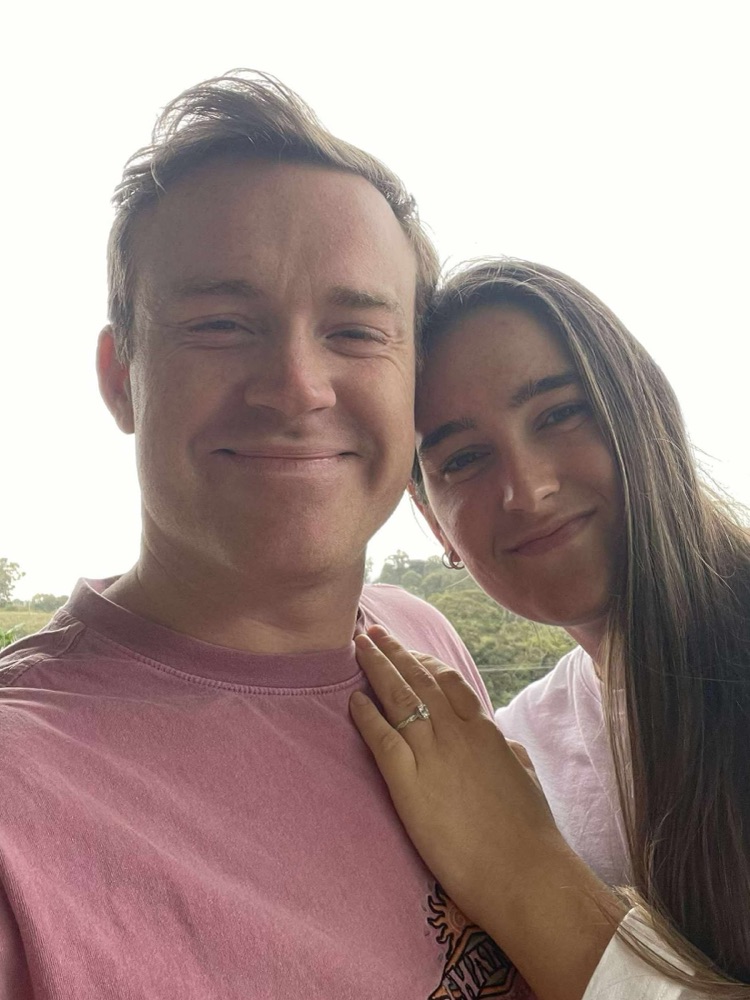 Brigitte and Will, just engaged